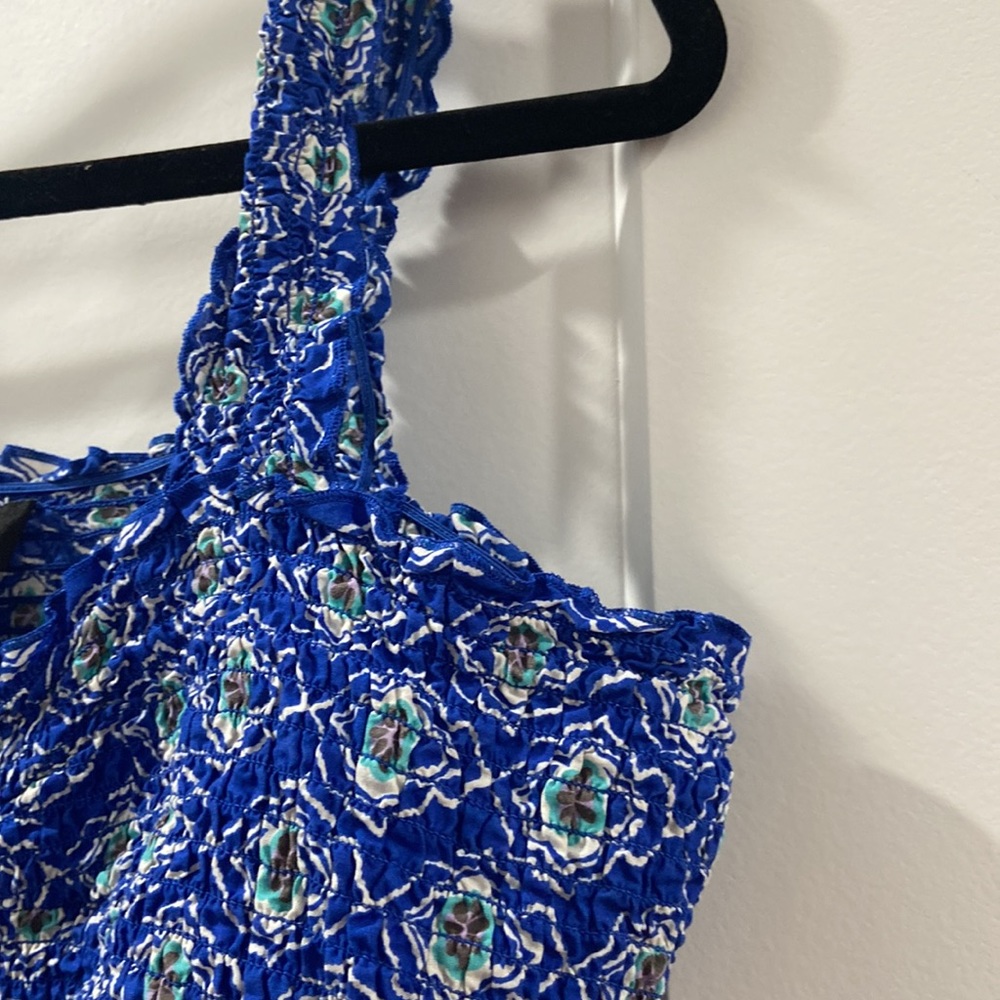 Lane Bryant 16 smock blue and teal tank EUC - Picture 7 of 12